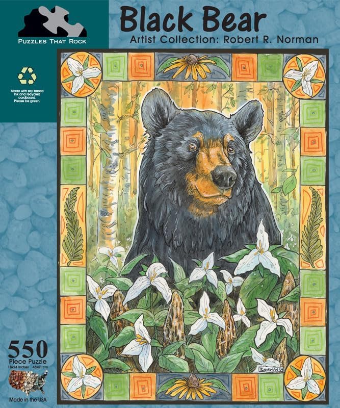 Black Bear Artist Collection by Robert R. Norman, 550 Piece Adult Puzzle from Puzzles that Rock