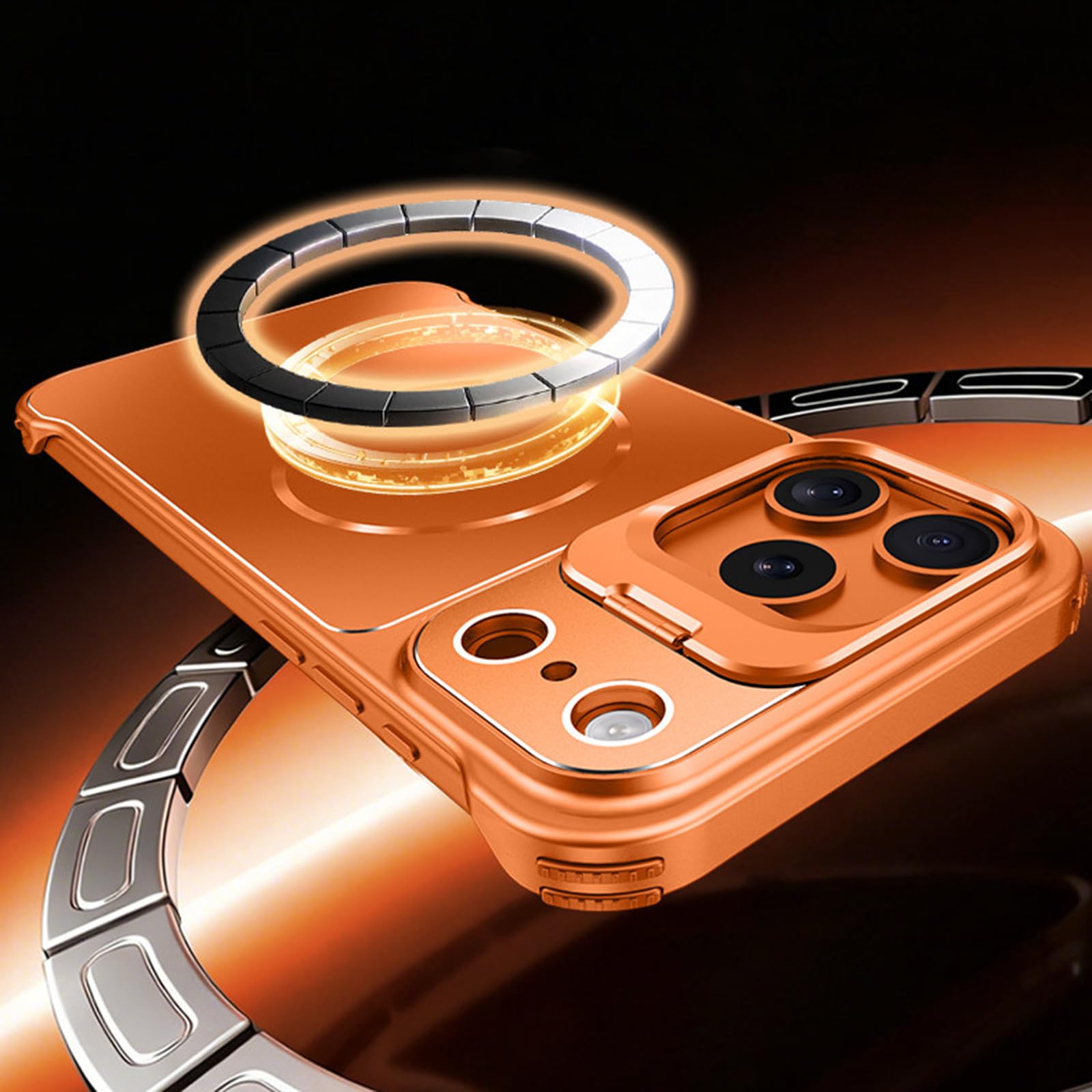 Guscio For IPhone 17/17Air/17Pro/17Pro Max, Rigido Senza Telaio Con Copertura For Paraurti Angolari Rinforzati, Custodia Magnetica For Cavalletto Di Protezione Della Fotocamera(Black,17 Pro Max)