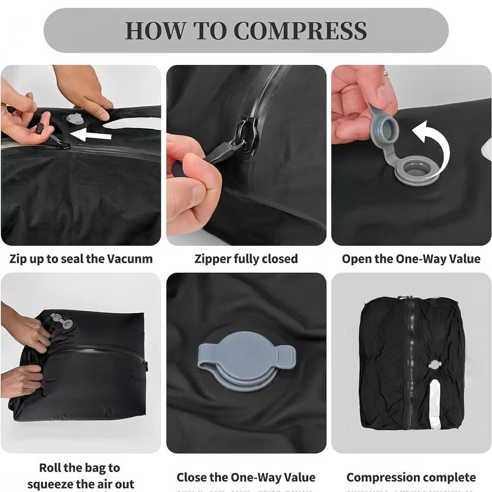 Bolsas de compresión para viajes, bolsas de vacío reutilizables con bomba eléctrica, ahorro de espacio y diseño impermeable para ropa en maletas y mochilas de mano