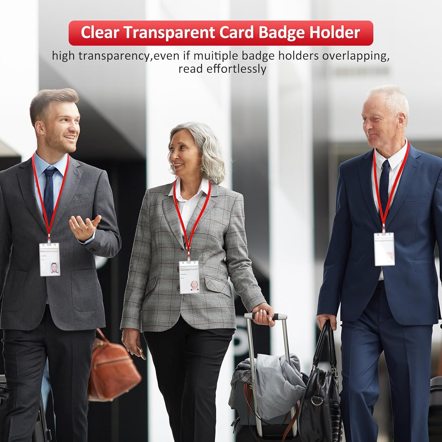 Marspark 50 Pcs Name Tag Lanyards with ID Holder Lanyards for ID Badges Resealable Flat Neck Name Tag with Clip Waterproof Plastic Clear Badges Bulk for School Office Supplies (Red) - Image 6