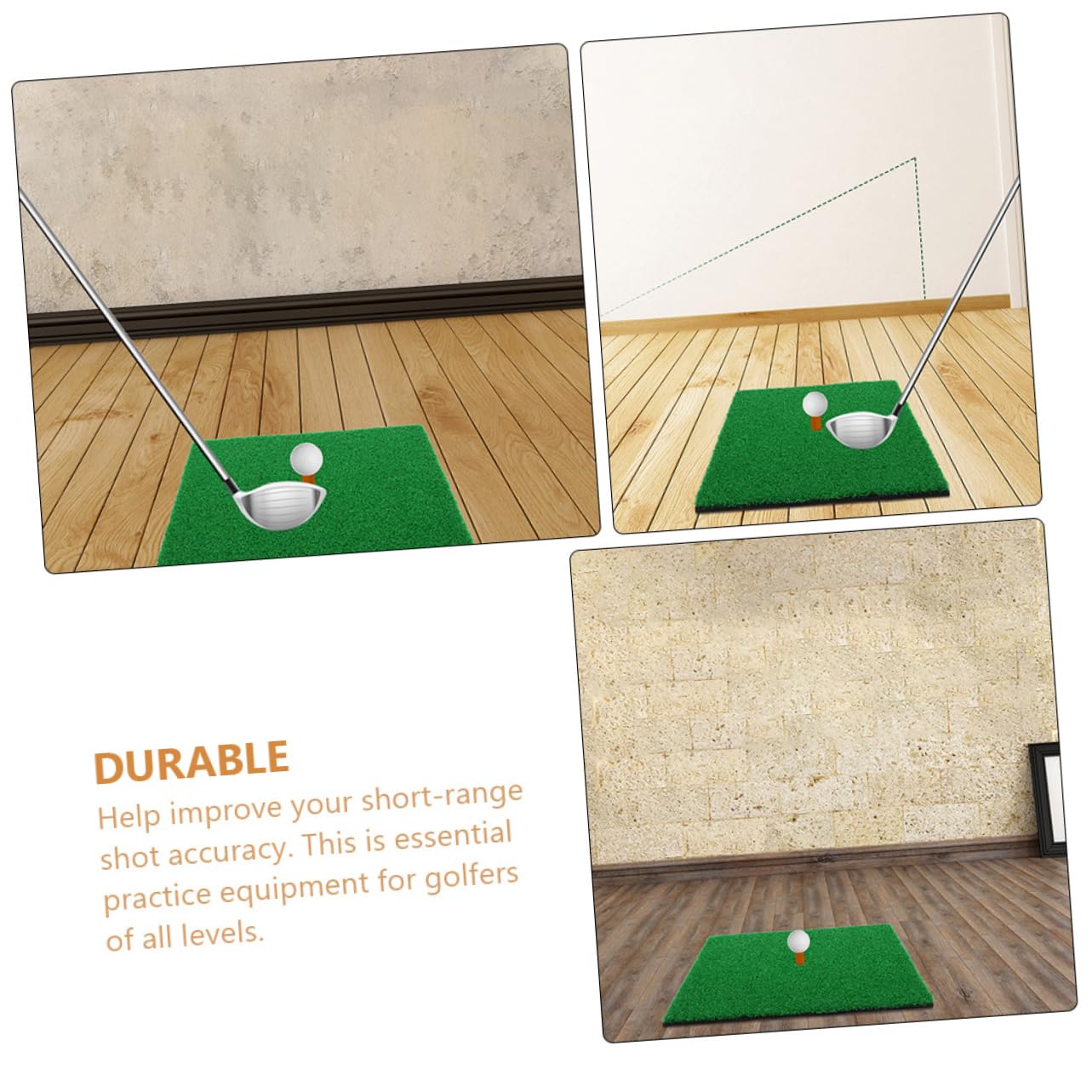 BESPORTBLE Golfing Practice Mats 30x30cm Indoor Putting Green Realistic Grass Mat Training Aid Portable Golfs Pad