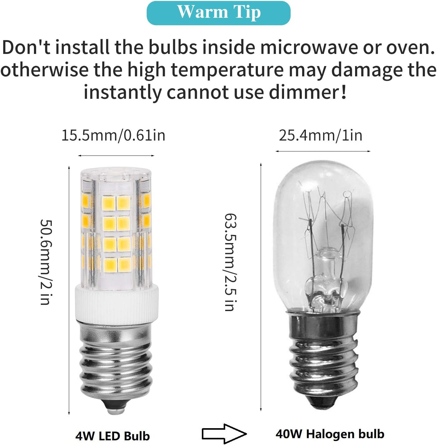 Exclusive Discount 70% Price ALWORKKIT E17 LED Bulb 4W (35W Equivalent) Microwave Oven Light Bulb, 350LM Daylight White 5000k , AC110-130V E17 Base, Ceramic Body (Pack of 2) Black Friday - 50% OFF ALWORKKIT E17 LED Bulb 4W (35W Equivalent) Microwave Oven Light Bulb, 350LM Daylight White 5000k , AC110-130V E17 Base, Ceramic Body (Pack of 2)