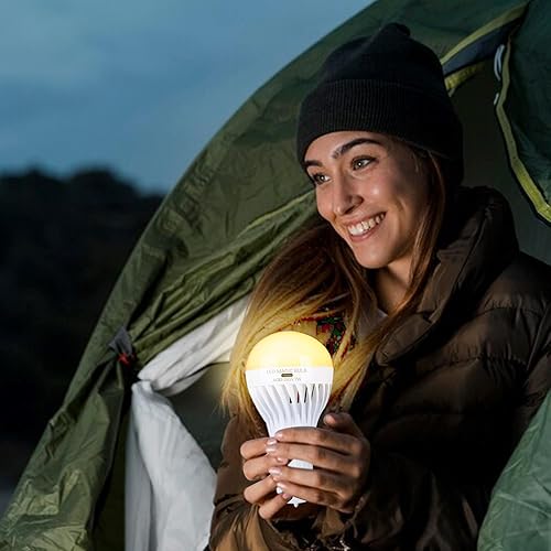 Miniatura 9 de BSOD Bombillas recargables con control remoto, bombillas LED E26, bombillas de batería USB, bombillas regulables de emergencia para corte de