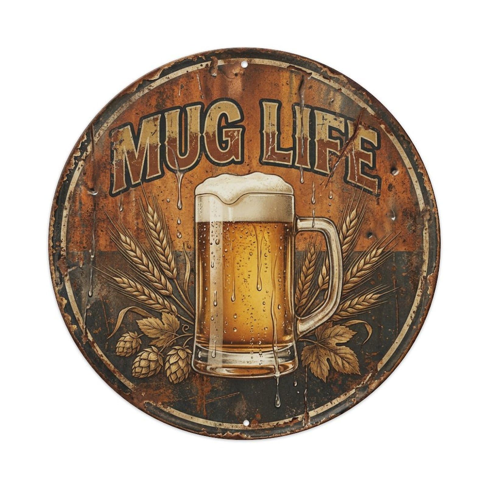 Fyrn Style Metal Tin Sign Vintage Beer Barware Mug Life Retro Bar For Pub