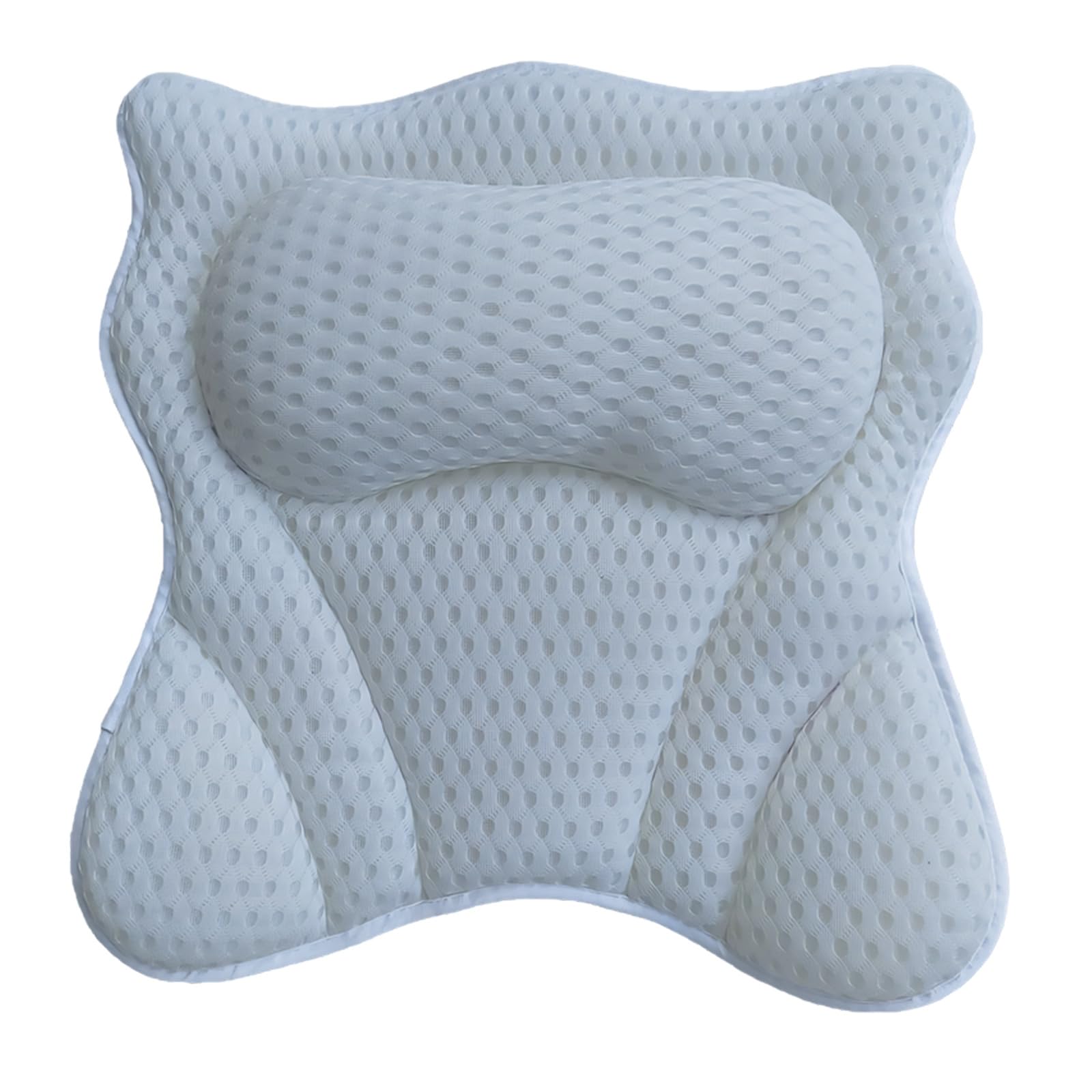 TFAOYS Relaxing Soaking Tub Neck Pillow Ergonomic Shape with Washable Polyester Fabric Suction Cup Bath Pillow
