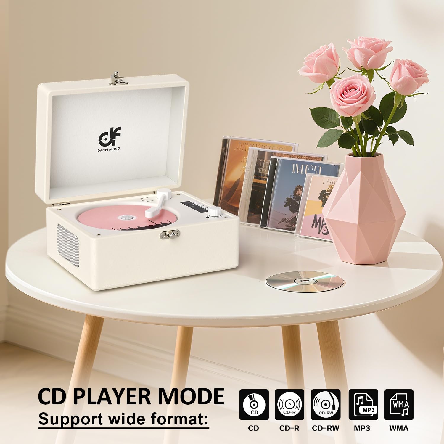 CD Player Retro with Upgraded Speakers Bluetooth in/Out