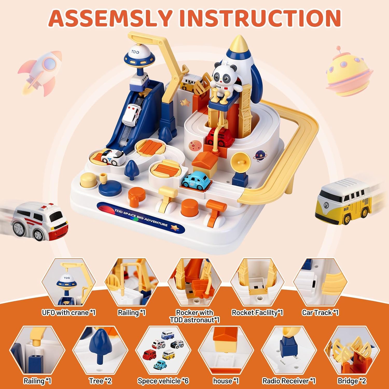 Pista Macchinine Giochi,Gioco di Avventura,Macchinine per Bambini,giocattolo educativo Montessori,adatto a ragazzi e ragazze,regalo per Natale e compleanno,adatto per bambini dai 3 ai 8 anni