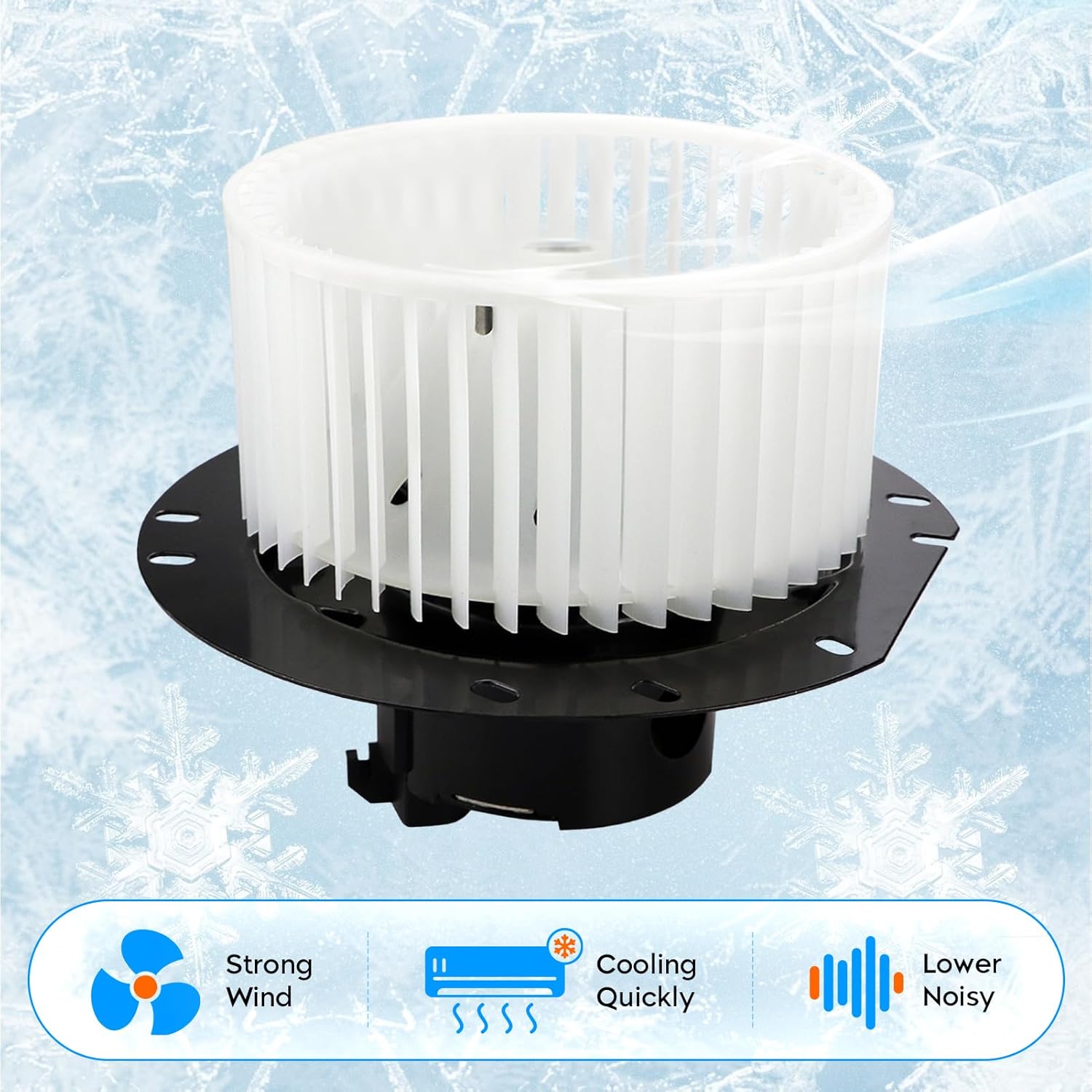 Front HVAC Blower Motor Assembly 700022 Fit for Ford E150 E250 2003-2014, for E150 E350 Club Wagon 2003-2005, for E150 E350 Econoline and E350 Super Duty 1999-2014, Replaces for 75890 PM290 3010059