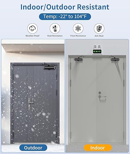 Miniatura 2 de Cierrapuertas comerciales de alta resistencia de gran tamaño, acabado LetBlack, mecanismo de cierre automático con sujeción abierta