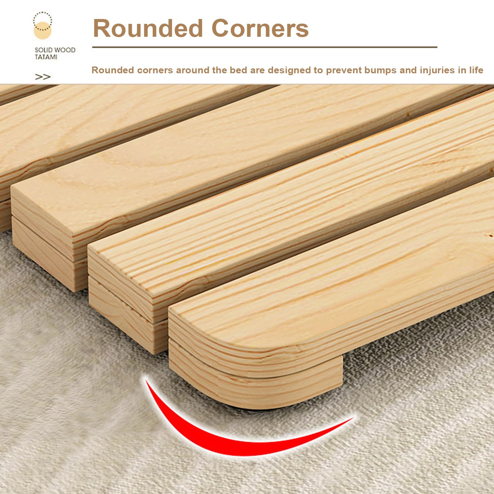 Rollbare Lattenrostmatte Aus Massivem Paulownia-Holz, Tatami Futonbett Palettenbett Palettenbett Japanisches Bett Pallettenmoebel für Minimalisten, Gäste,79" Lx39.3 W