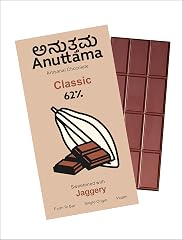 ANUTTAMA Dark Chocolate Gift Pack 50g × 2 | 62% Cocoa Handmade Chocolate Bars | Jaggery Sweetened | No Artificial Flavours or Colours | Natural Premium Chocolate Gift Hamper