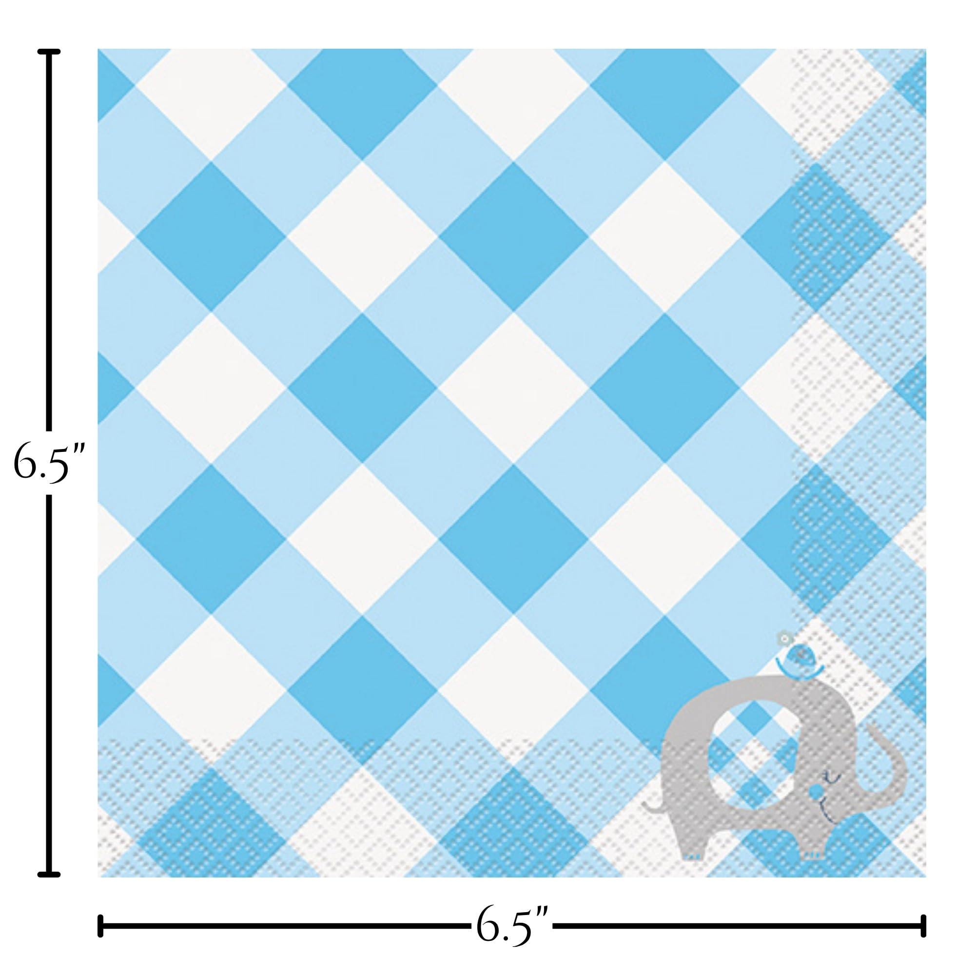 Elefante azul suministros de fiesta y decoración de mesa para niños cumpleaños y baby shower, Platos de papel azul y servilletas de almuerzo (sirve 16)