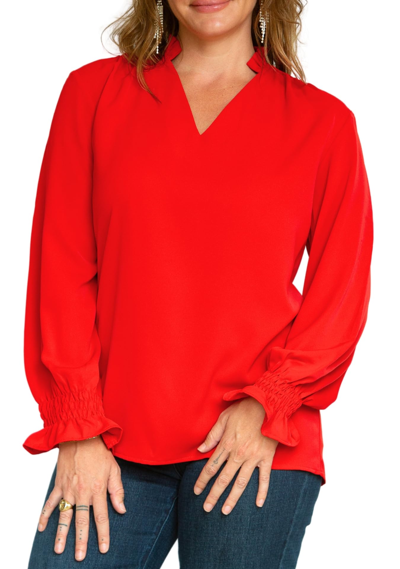 beautiful red blouses