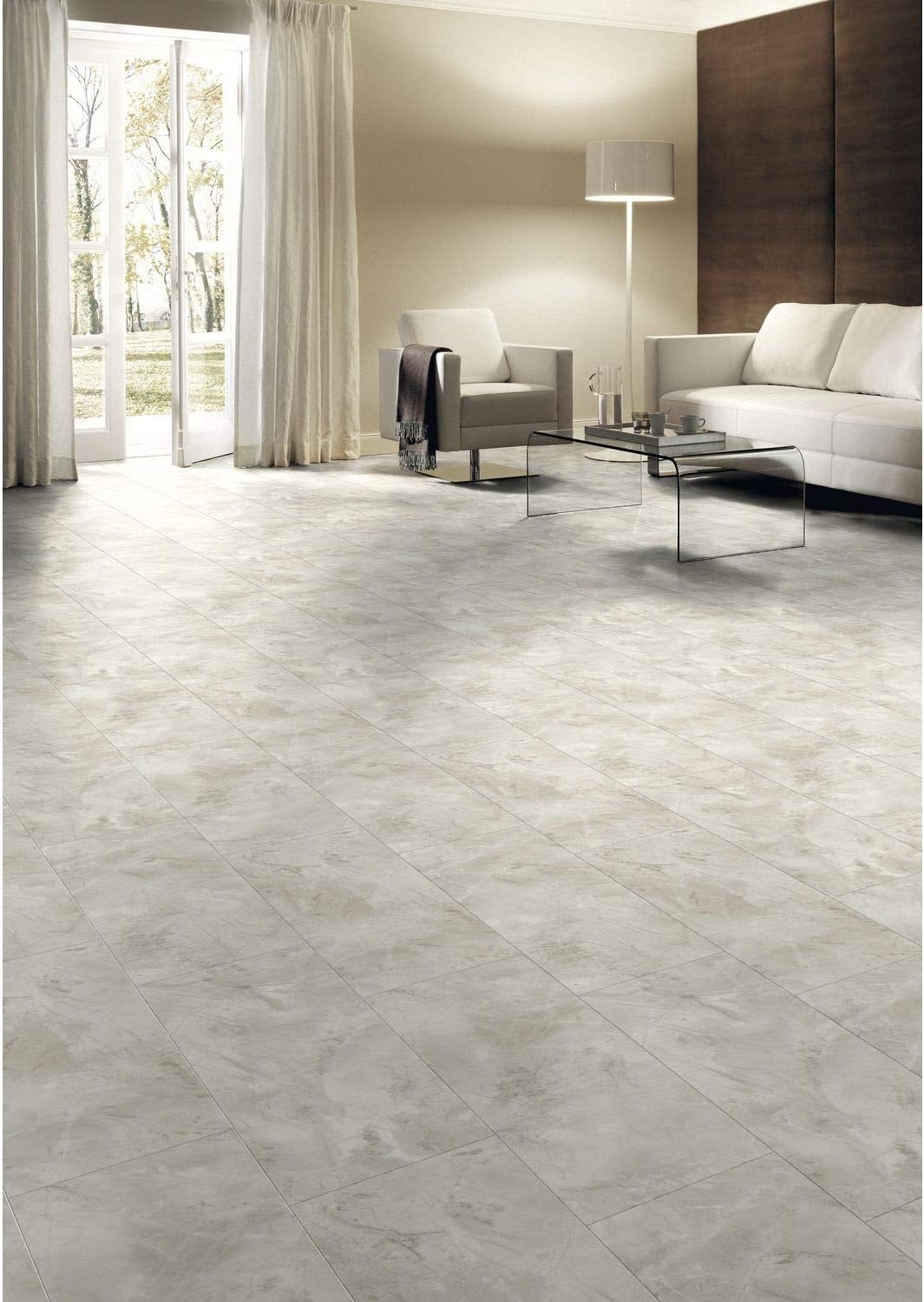 Tilo Eleganto V1073 Vinyl Flooring Marble Carrara Bevelled Sand Package Contents 1.02 m2