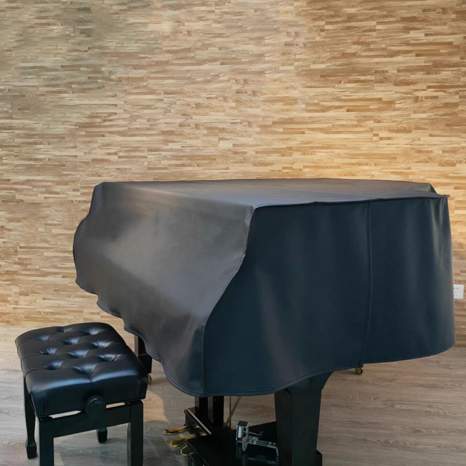 Copertura impermeabile per pianoforte a coda in pelle di alta qualità, copertura completa per pianoforte a coda e sgabello (B 200 cm), copertura per pianoforte multiuso