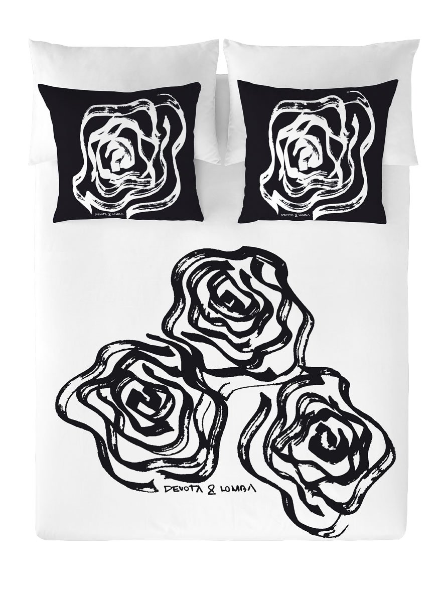 Devota & Lomba Rosas Funda Nórdica, Algodón, Multicolor, cama 135 cm