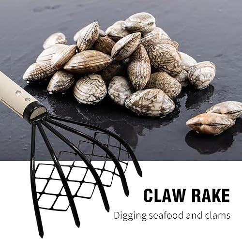 Miniatura 4 de 2 piezas de rastrillo de garra herramienta raspadora de almejas para playa garras rastrillo de mano rastrillo de mariscos herramienta excavadora de