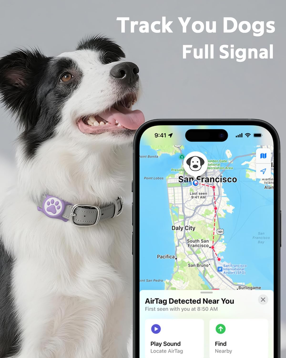 IP68 Waterproof Dog AirTag Holder for Dog Collar, Soft, Stretchy Silicone image 4