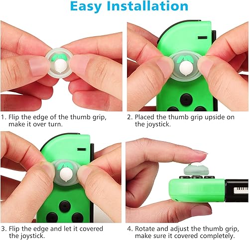 Miniatura 5 de Fintie Tapa de joystick para Nintendo SwitchSwitch OLED Model & Switch Lite 4 pares (8 piezas) cubierta de silicona suave tapas de agarre para