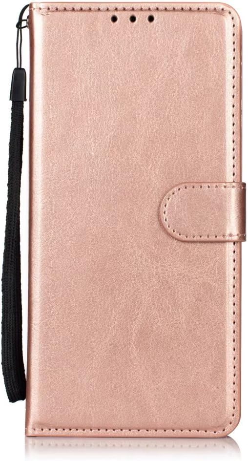 LG K20 Plus Wallet Case, LG K20 V Case,LG Harmony Case,Alkax Luxury PU Leather Wallet with Credit Card Slots Holder Kick Stand Flip Hard Folio Cover Magnetic Strap Protective for LG K10 2017 Rose Gold