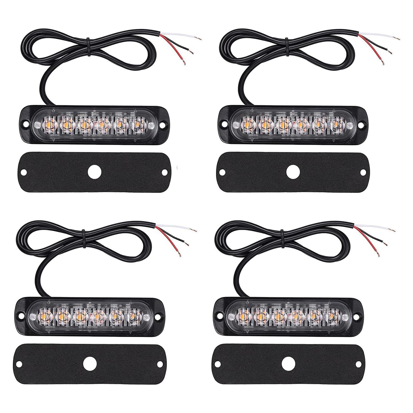 PROZOR Przedni migacz LED 4 PCS światło ostrzegawcze 6 CREE LED migacz 12V / 24V światło samochodowe pomarańczowe 18 trybów migające światło dla samochodów ciężarowych
