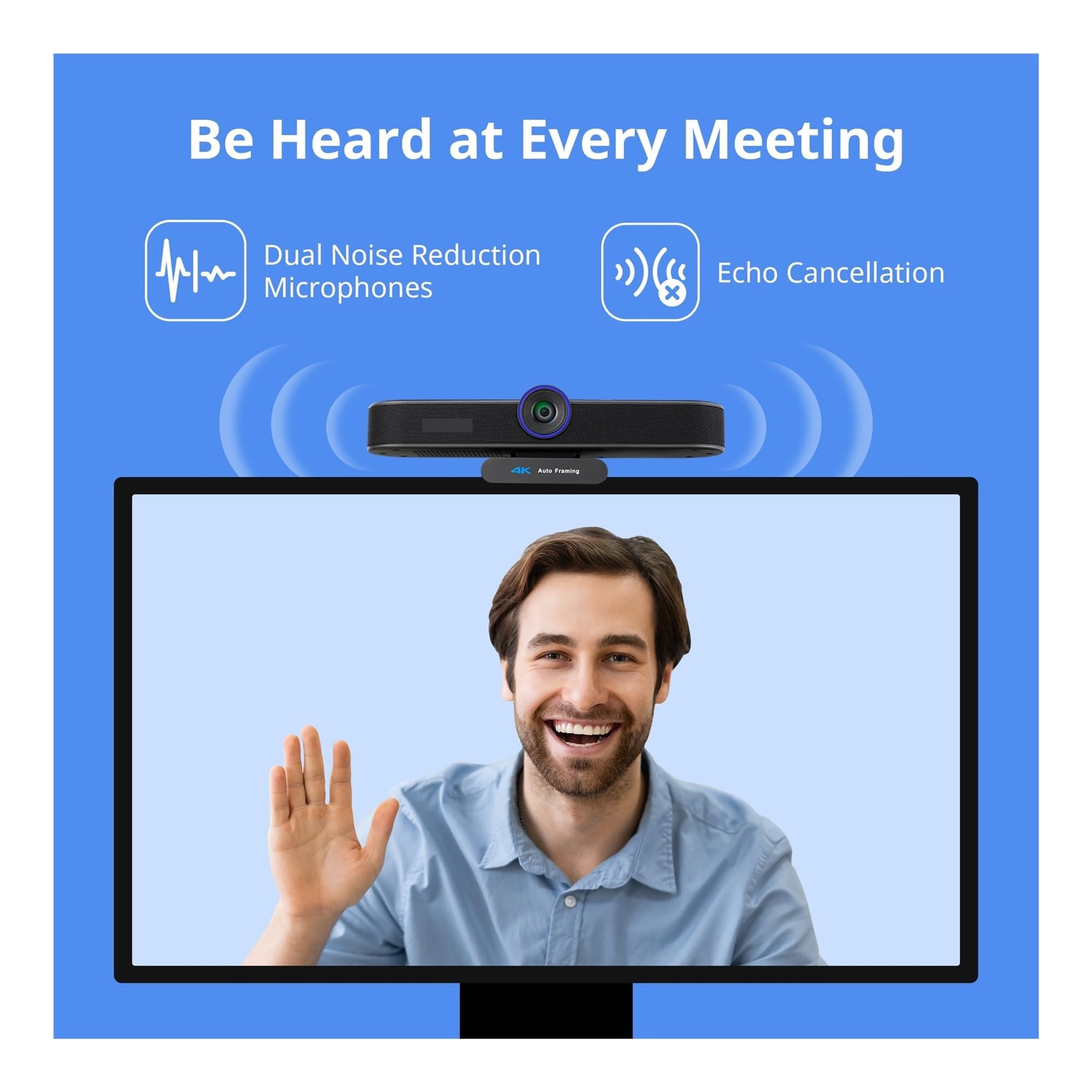 Webcam Webcam for conferenze Zoom Digitale 8MP 4X con inquadratura Automatica su Webcam for PC USB 2K for conferenze, Streaming Live, Registrazione(A)
