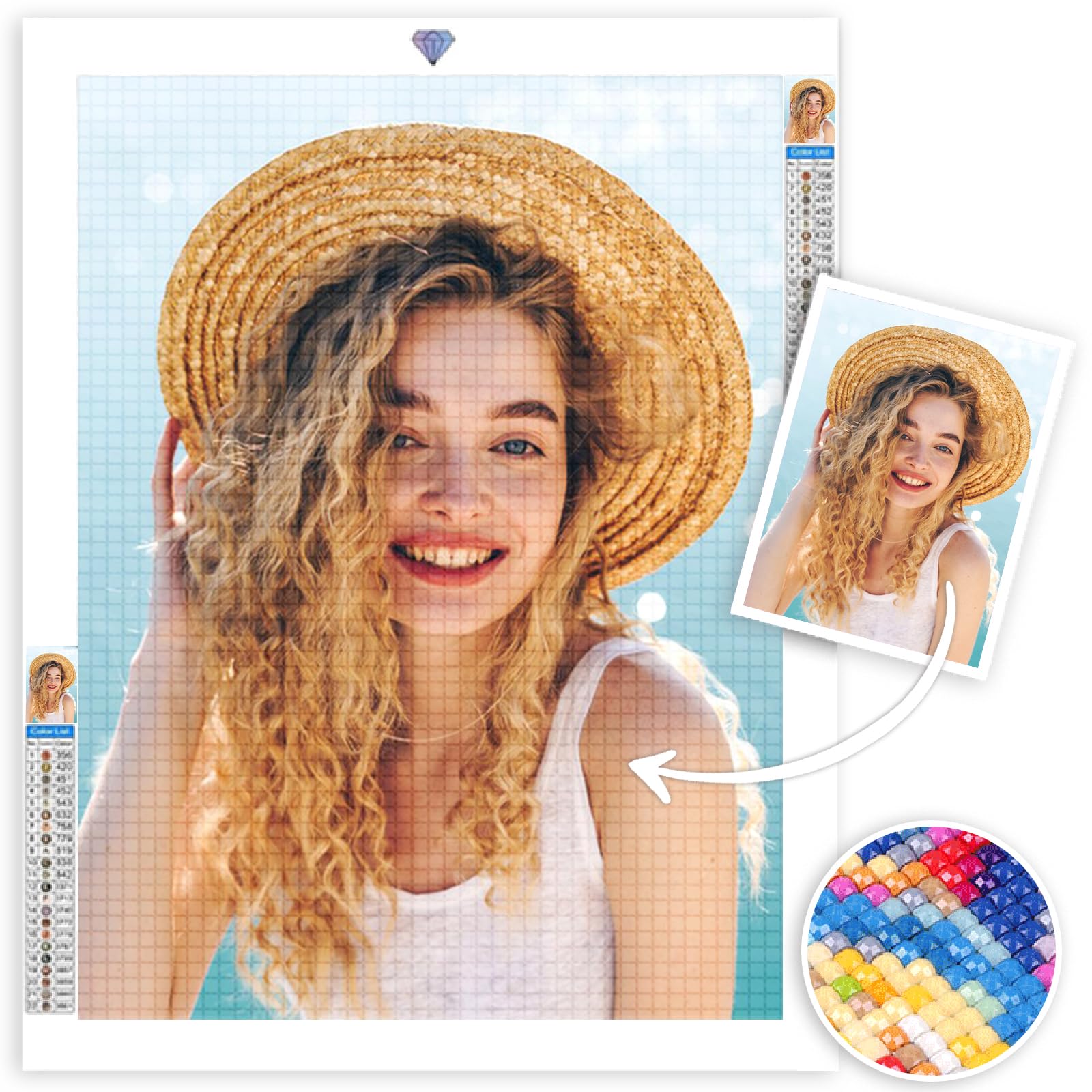 DSLFBM Custom Diamond Painting Kits, Personalized Photo Diamond Art for Adults, 5D DIY Customized Diamond Painting Full Drill Private Picture Your Own