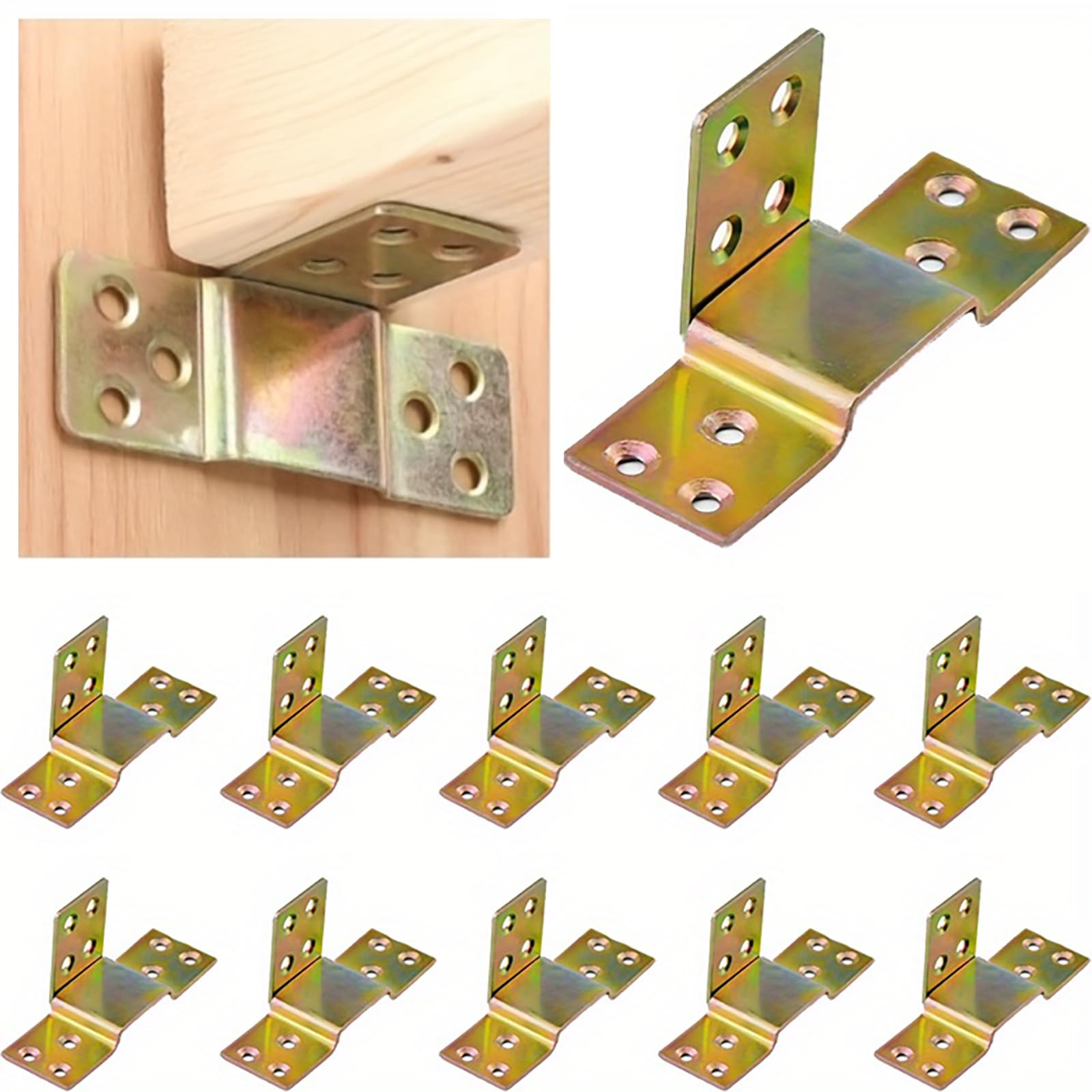 10 pezzi di supporto centrale per letto, ferramenta per letto, angolari resistenti per telai di letto in ferro, telai in legno, connettori angolari, connettori angolari a 90 gradi