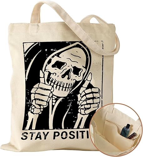 Miss Adola Bolsa de lona estética con bolsillo interior para mujer, bolsa de tela de algodón con patrón para compras, gimnasio, regalo