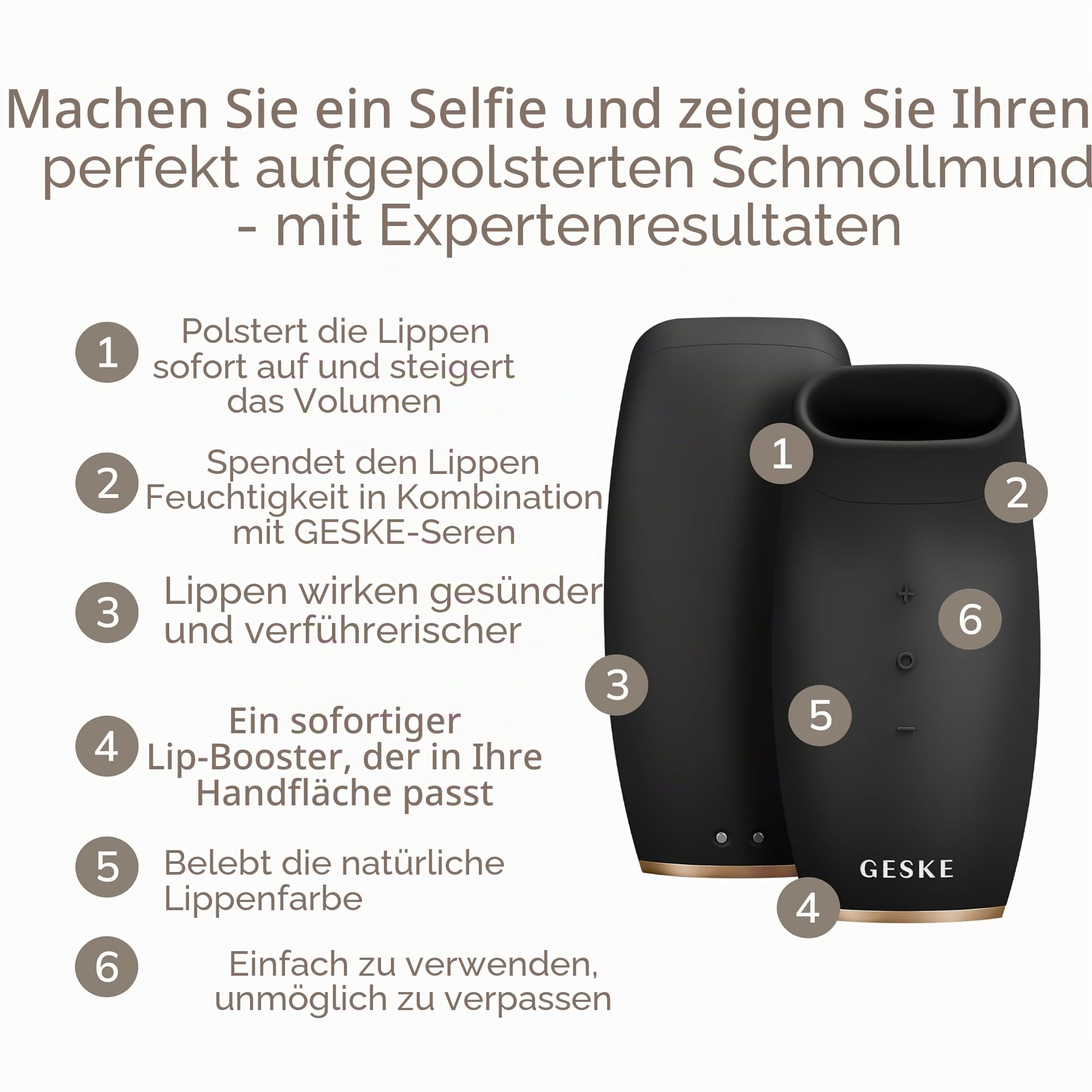 GESKE SmartAppGuided™ Lip Volumizer & Booster 6 in 1 Quick Lip Plumper Lippenbooster vollere Lippen