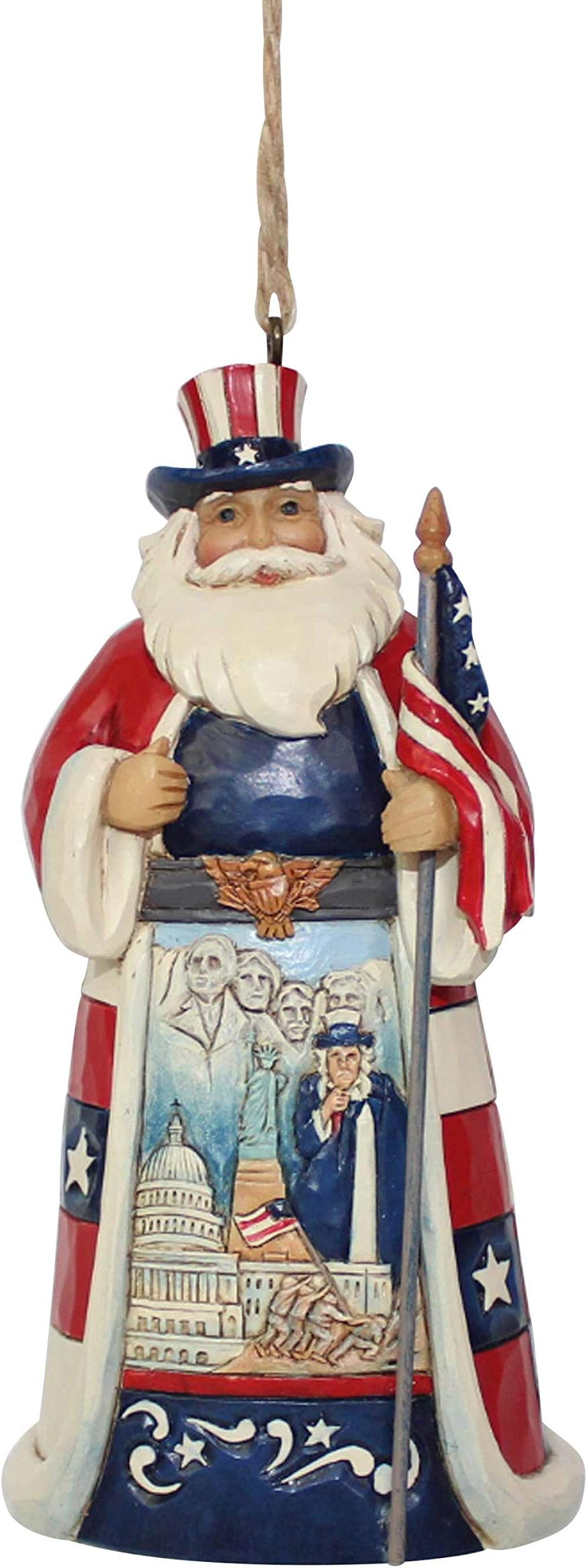 Jim Shore Heartwood Creek 6001508 American Santa Ornament, 4.5"