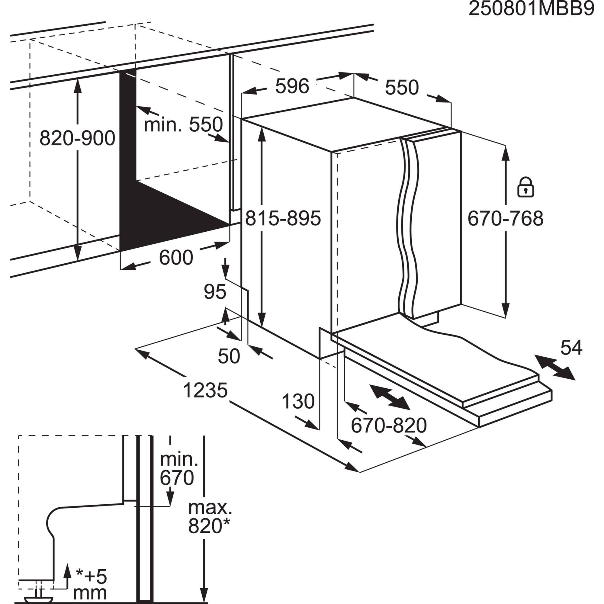 Vollintegrierter AEG 8000 Geschirrspüler, 60cm, smarte WiFi Spülmaschine, vielseitige Körbe & sichere Glasreinigung, ComfortLift Hebefunktion, 40 dB, LightOnFloor, nur 8,4L Wasserverbrauch, GI8200B4SC