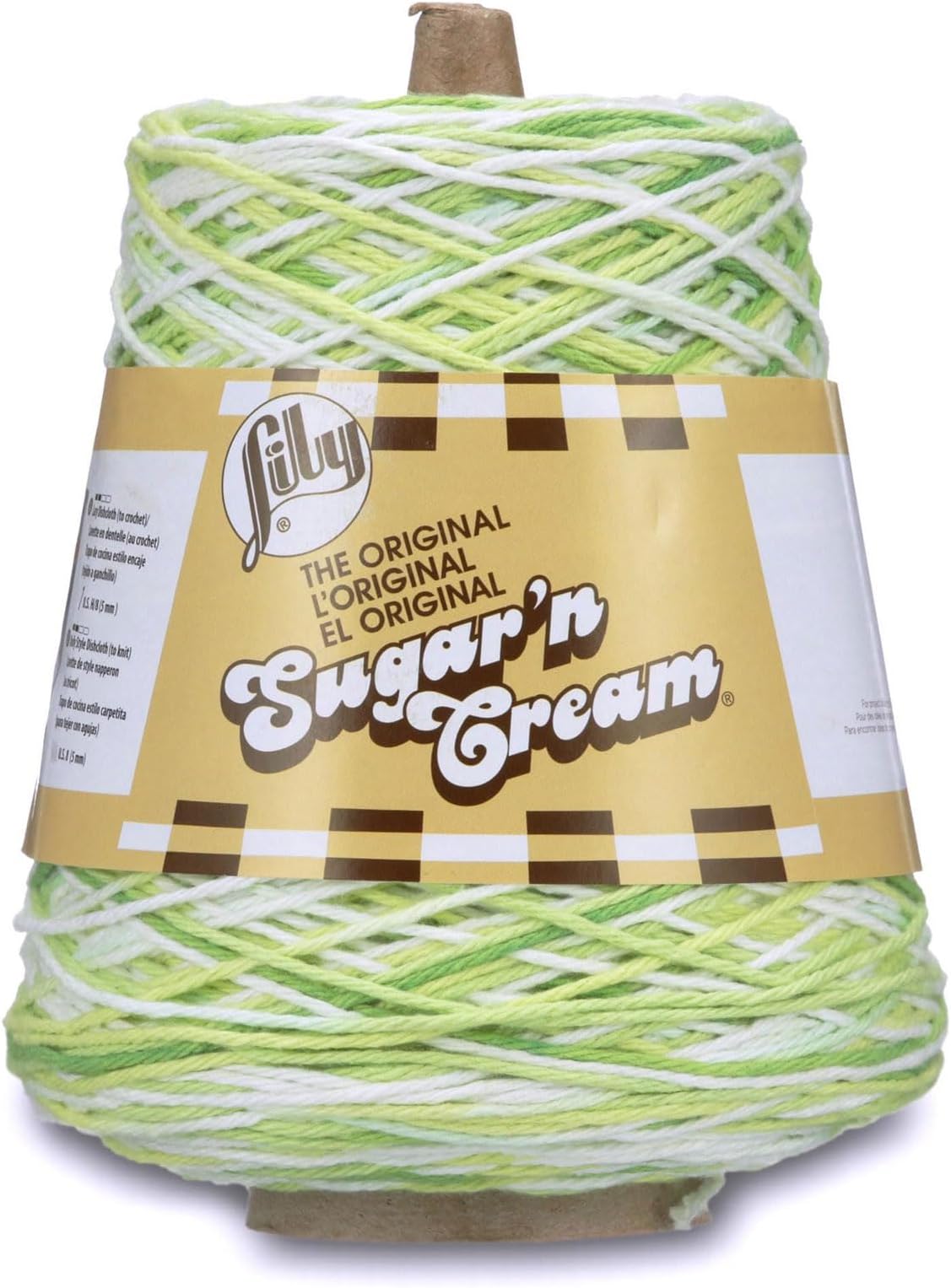 Lily Sugar'n Cream Cotton Cone Yarn, 14 oz, Key Lime Pie Ombre, 1 Cone
