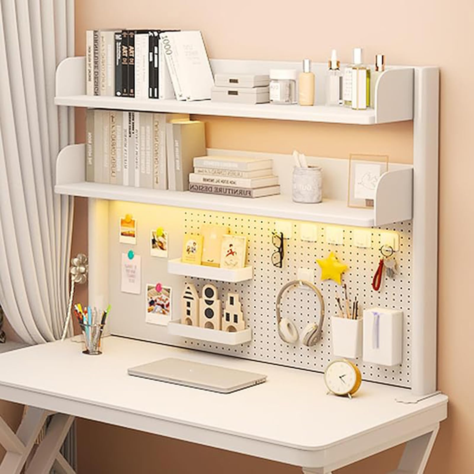 Klemmbares Schreibtisch Organizer Regal with Pegboard Schreibtisch