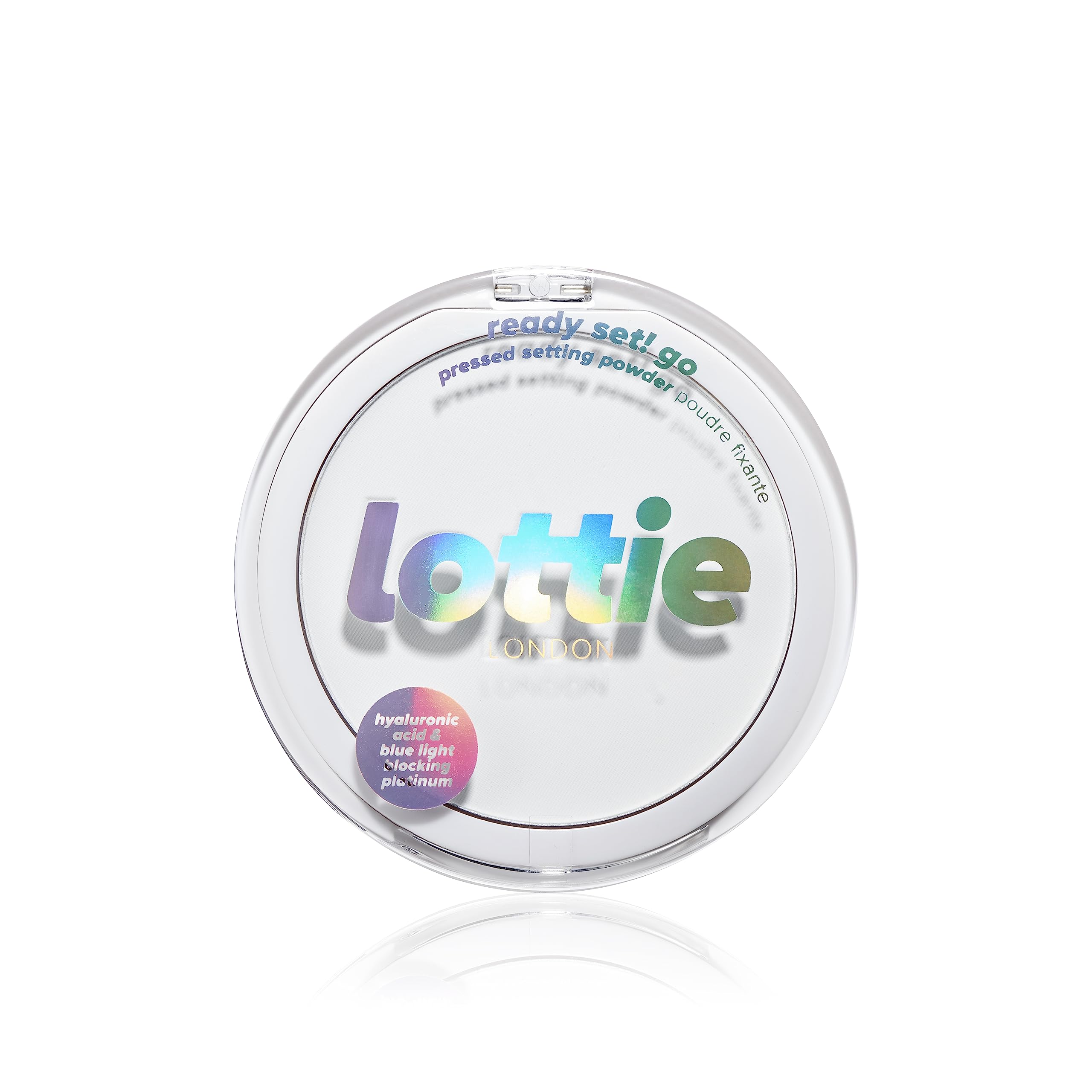 lottie LONDONReady Set! Go Pressed True Translucent - Vegan Lightweight Pressed Powder - Natural Finish with Hyaluronic Acid - 7g