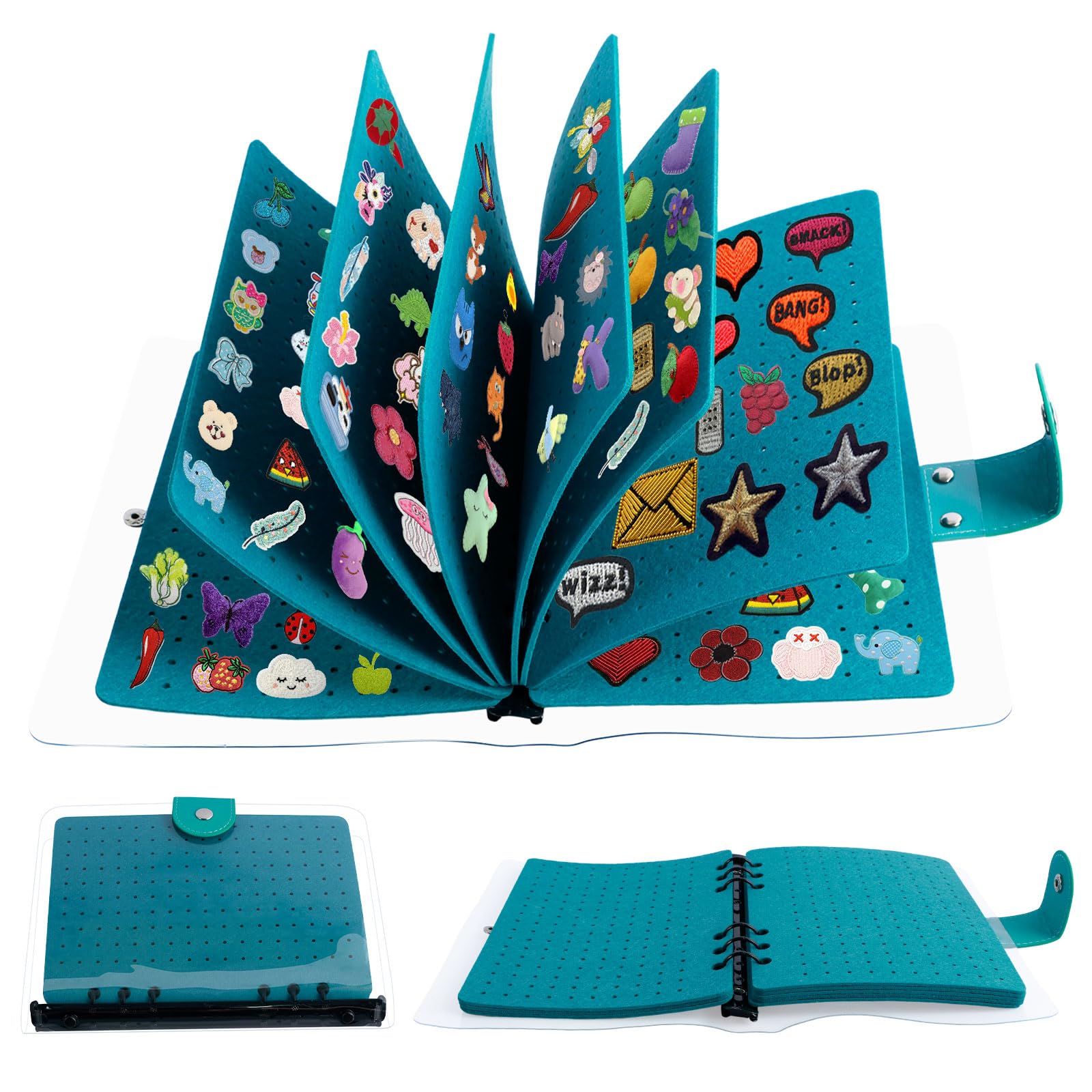 Enamel Pin Display Book, Clear PVC Cover, Portable Travel Pin Display Book 8 Pages Pin Book Creative Pin Trading Book Pin Display Holder Portable Pin Organizer Book For Brooch Collectors (blue)