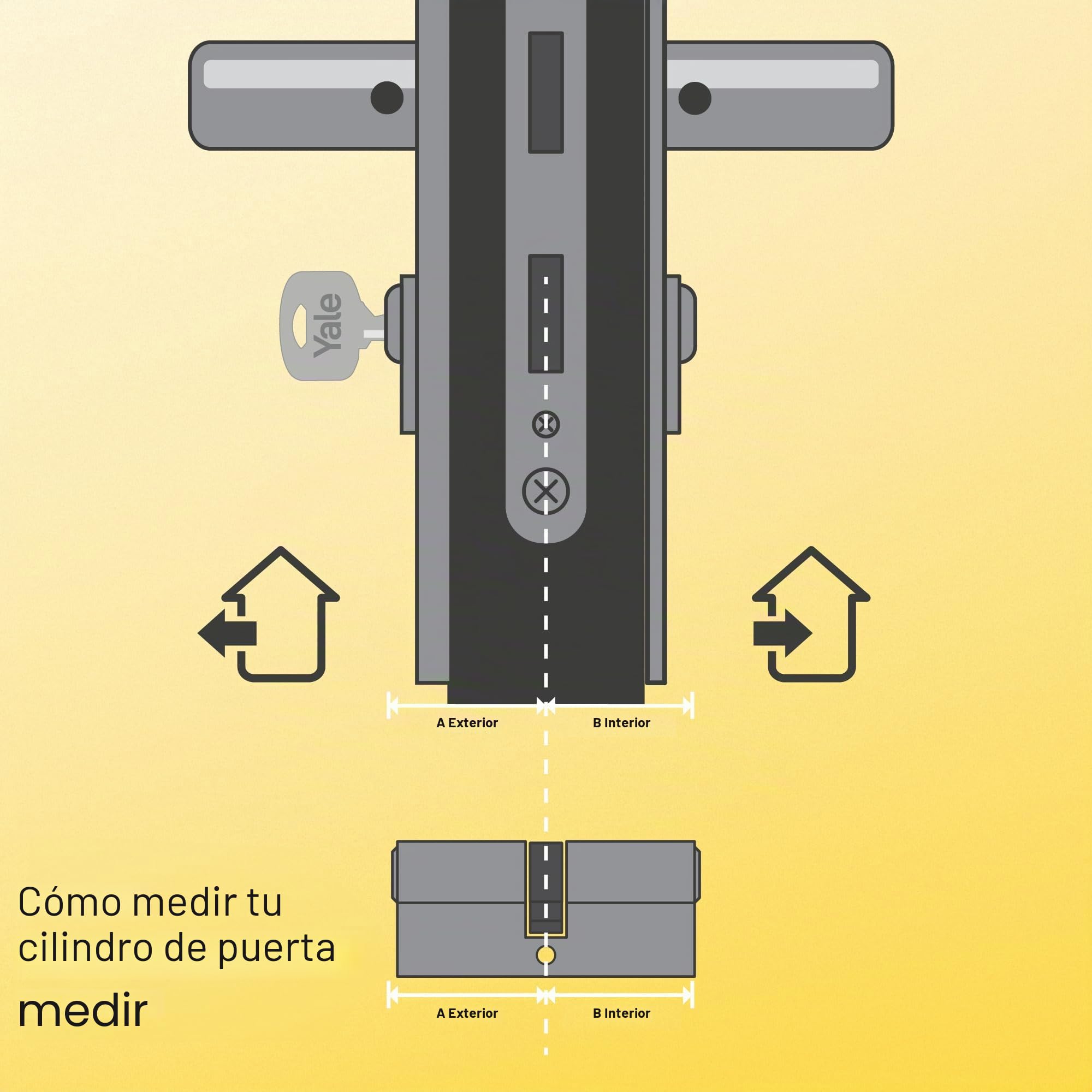 Yale YC2100 DB 30X30 NI - Cilindro de cerradura de embrague, Níquel, 30x30 mm