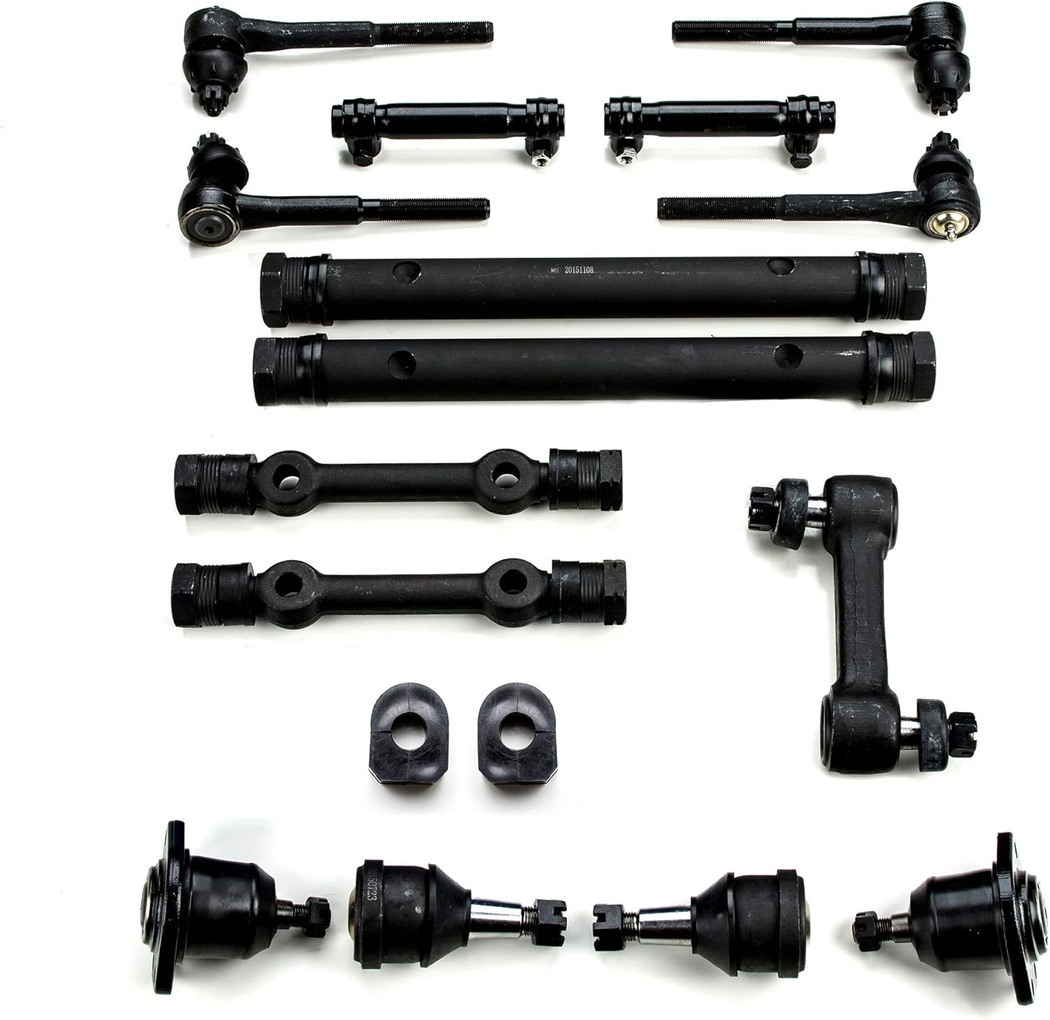 Front End Suspension Rebuild Kit Compatible with Chevrolet 2WD C10 1/2 Ton Pickup/Suburban Idler Arm OEM Spec Replacements (17 Piece Kit)