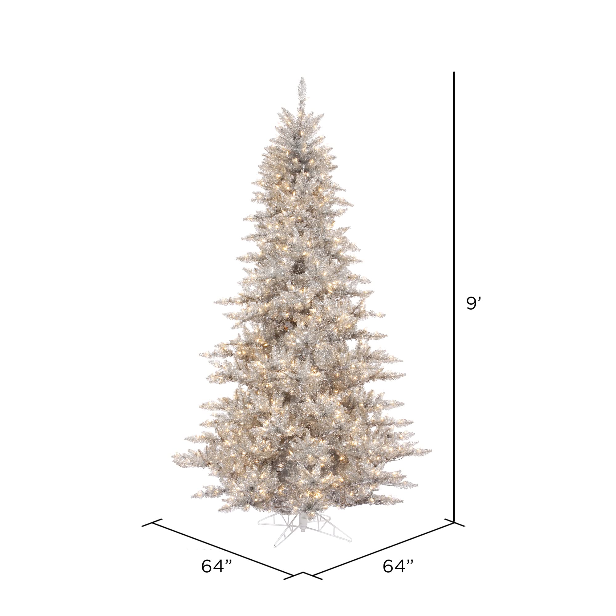 Amazon.com: Vickerman 9' x 64'' Silver Tinsel Fir Artificial