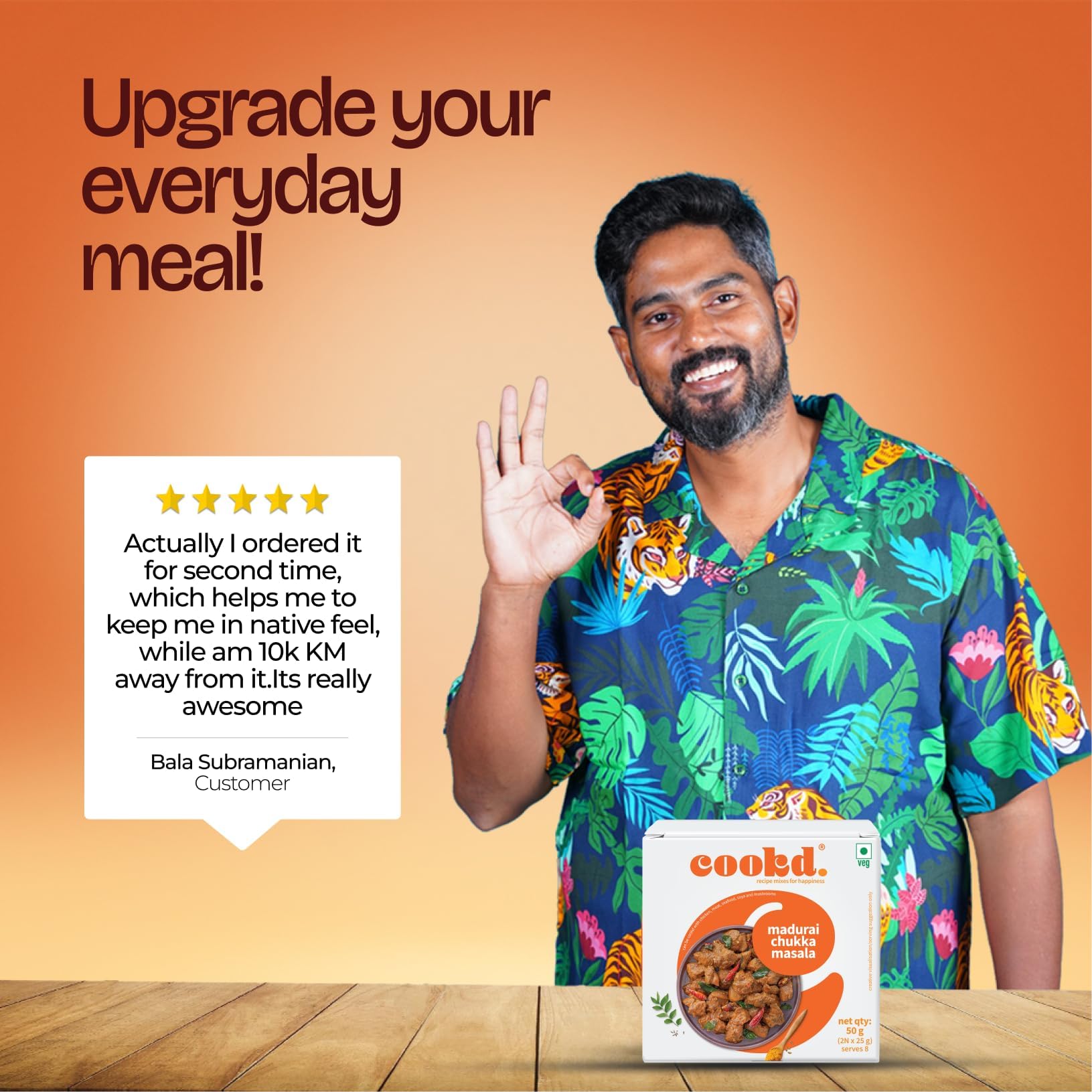 Cookd Madurai Chukka Masala 50gm (Pack of 1) | Ready To Cook in 15 Minutes | Can be cooked with Paneer, Vegetables, Chicken, Fish & Meat | No Added Flavours, Preservatives & Artificial Colors - Image 4 thumbnail