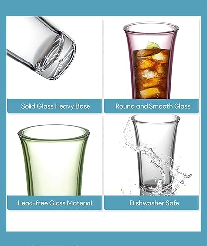 Miniatura 5 de ADOTBLOB Juego de 24 vasos acrílicos transparentes, base gruesa, acrílico resistente, diseño transparente, perfecto para vodka, tequila y cóctel,
