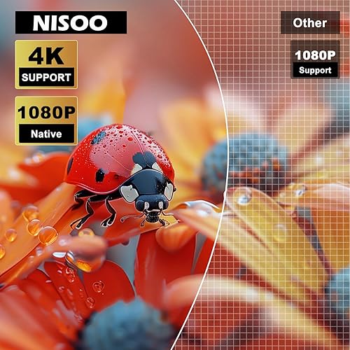 Miniatura 3 de Enfoque automáticoKeystoneProyector 4K con WiFi y Bluetooth, proyector de película giratorio de 360, proyector portátil con 200 ANSI, proyector al