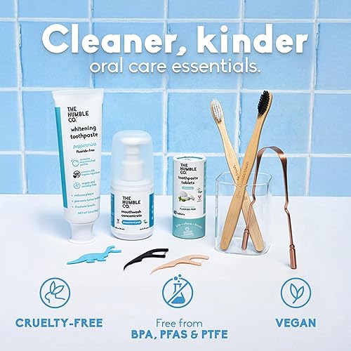 Miniatura 6 de The Humble Co Comprimidos masticables de pasta dental con flúor, menta - Muerde, mastica, cepilla - Pastas dentales sin agua y sin plástico -