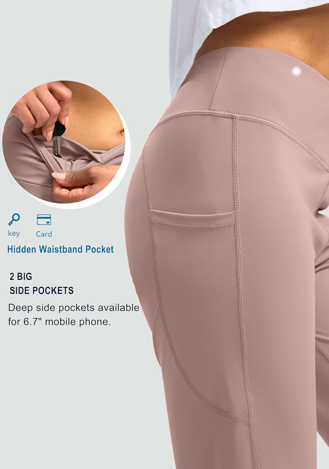 G Gradual Capri Pants for Women High Waist Workout Yoga Pants with Pockets Tummy Control Leggings Crop Straight - Image 5