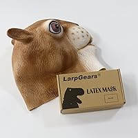 Vista 7 de LarpGears Máscara de ardilla de látex Máscara de animal de cabeza completa