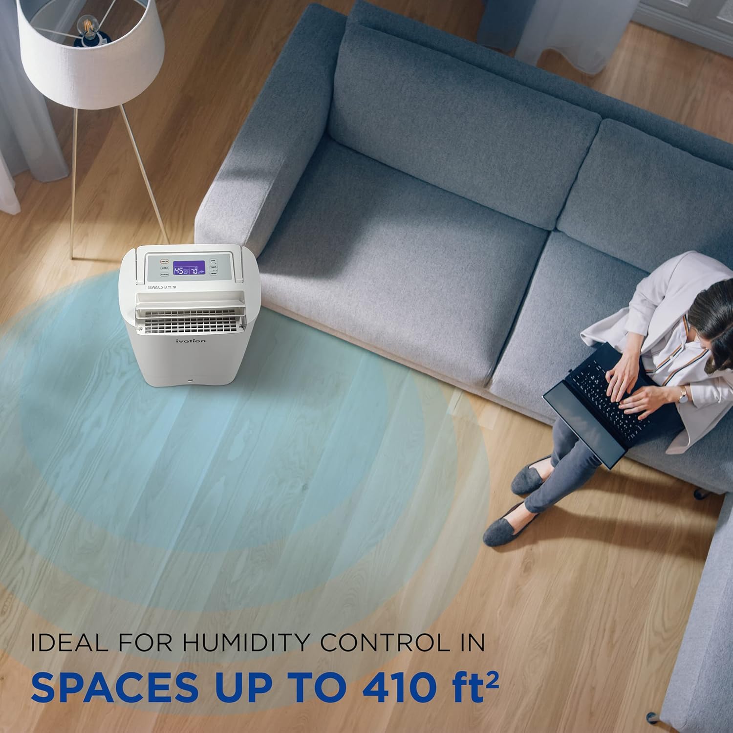 Ivation Smart WIFI Dehumidifier, Compact 19-Pint Desiccant Home Dehumidifier with Drain Hose & Smartphone Control | Ideal for Basement, Bathroom, RV, Office, Kitchen & Small Spaces Up to 410 Sq/Ft