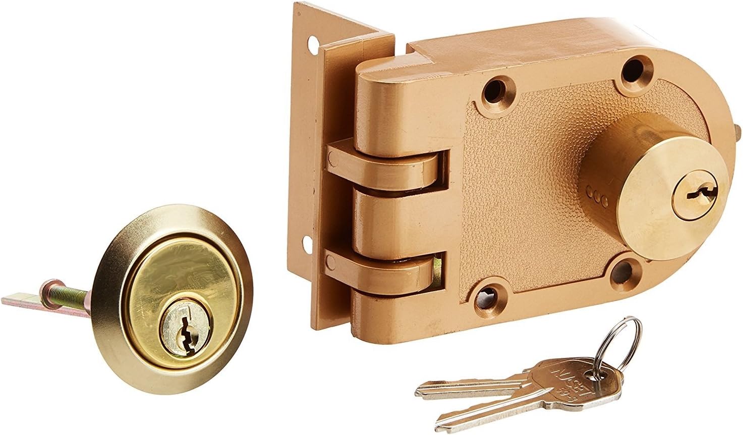 Rocky Mountain Goods Jimmy Proof Lock Deadbolt Lock with Keys - Heavy Duty Safety deadbolt - Easy Install - Double Cylinder Locking Deadbolt - Shutter Guard Prevents Forced Entry