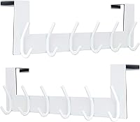 Vista 8 de SKOLOO Gancho para colgar sobre la puerta, 6 ganchos, no requiere montaje, ganchos de puerta de acero inoxidable, perchero para colgar abrigos, Negro
