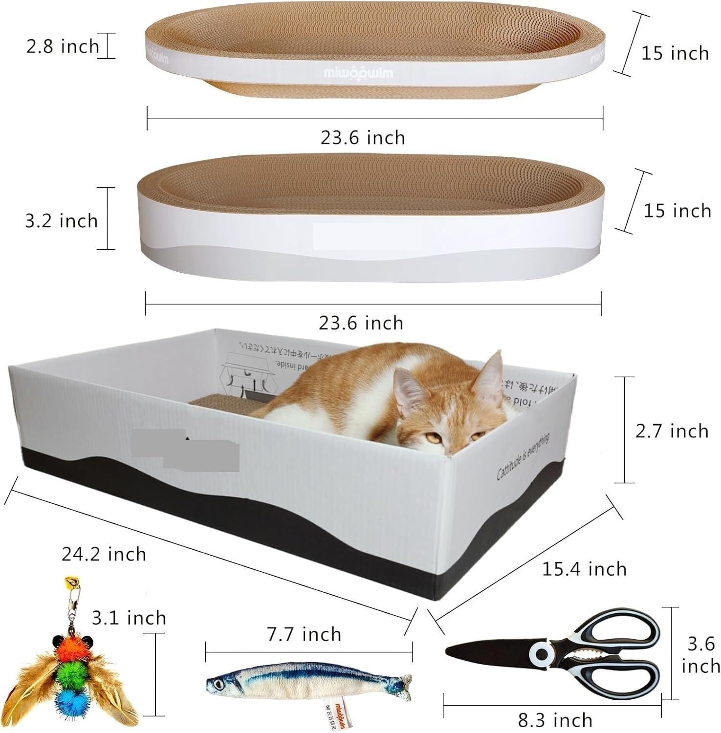 Jucgghk Three Practical Corrugated Cat Scratching Boards, Artificial Pet Scratching Boards, Suitable for Indoor Pets Suitable for Indoor Pets