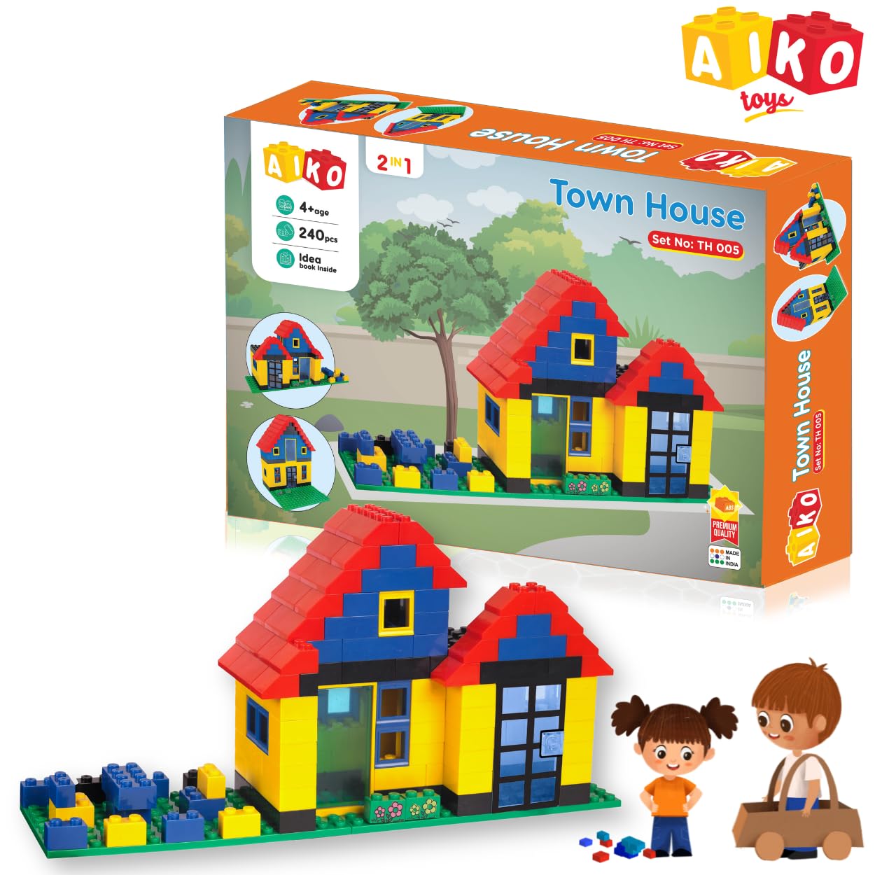 Completed AIKO Town House Set No.5 model with child figures